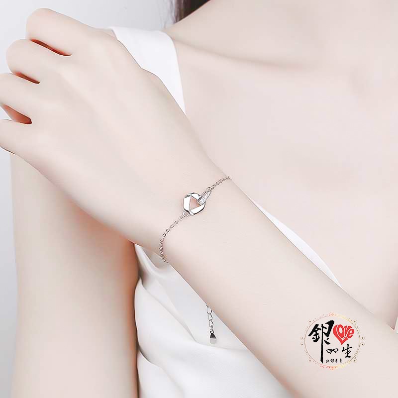 s925純銀 簡約  莫比烏斯 三角環 手鍊