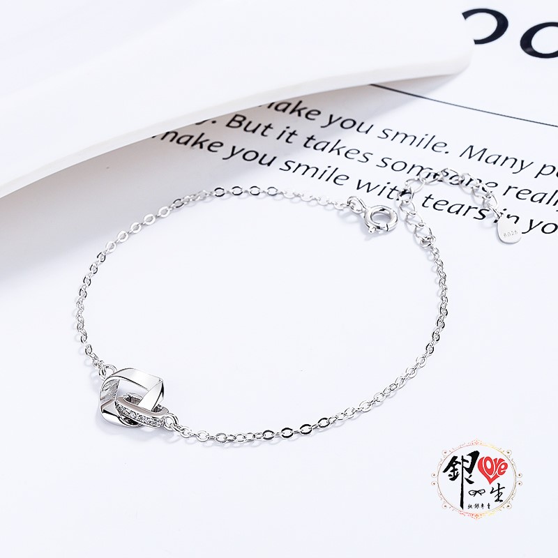 s925純銀 簡約  莫比烏斯 三角環 手鍊