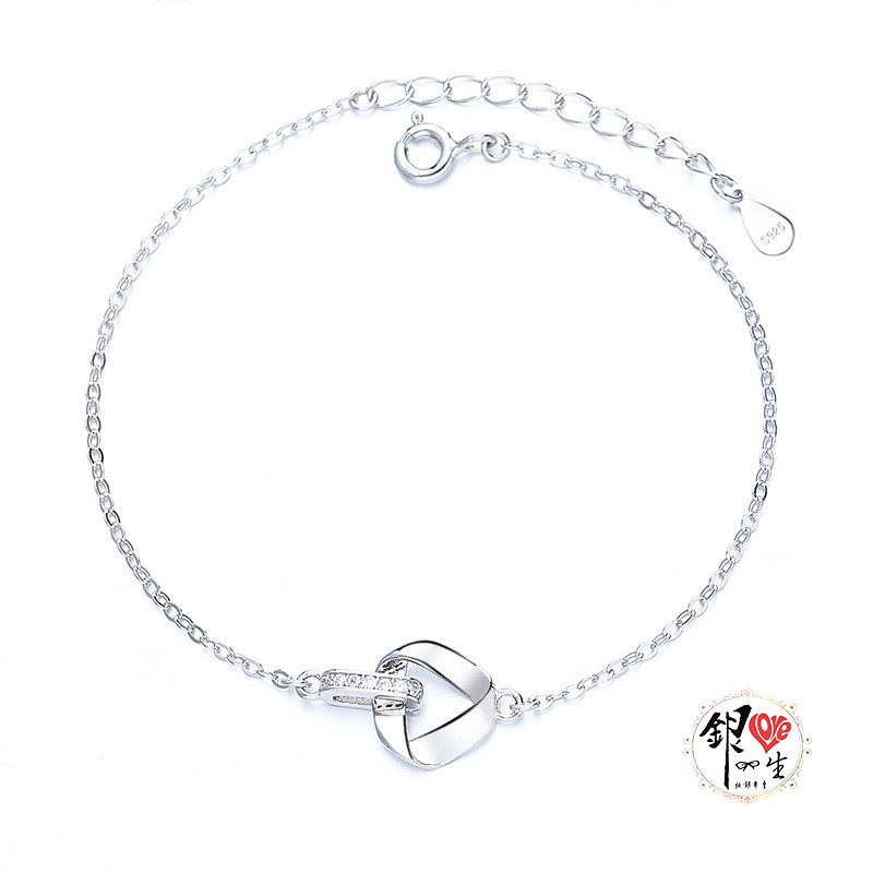 s925純銀 簡約  莫比烏斯 三角環 手鍊