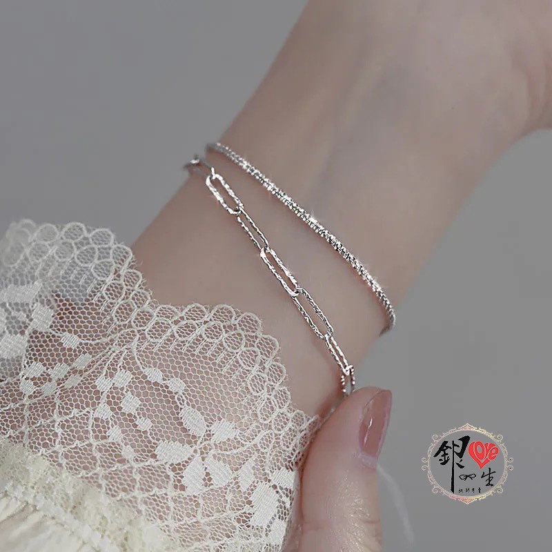 s925純銀 波光 閃亮 簡約造型 手鍊