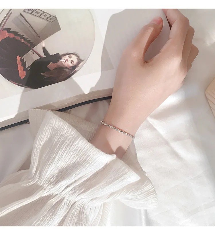 s925純銀 波光 閃亮 簡約造型 手鍊