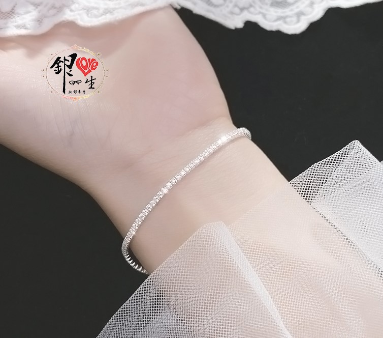  s925純銀 八心八箭 鑽滿 簡約 手鍊