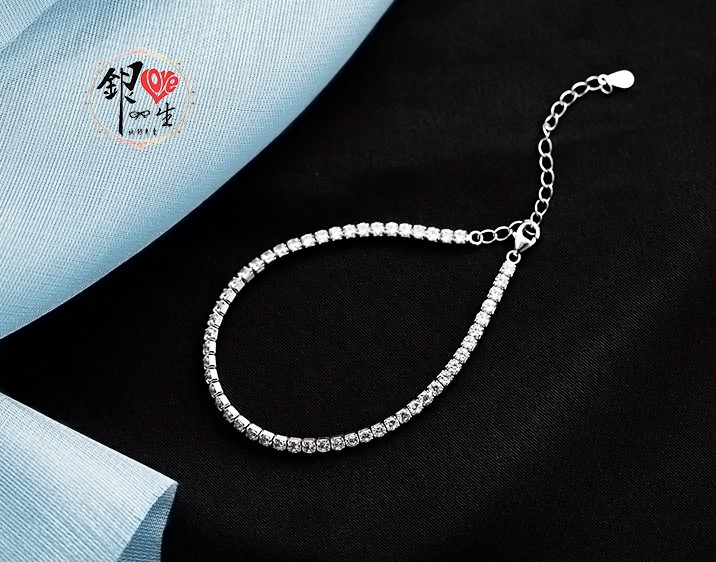  s925純銀 八心八箭 鑽滿 簡約 手鍊