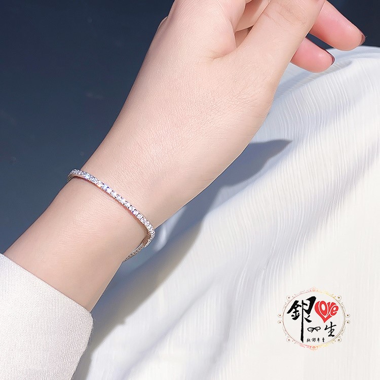  s925純銀 八心八箭 鑽滿 簡約 手鍊