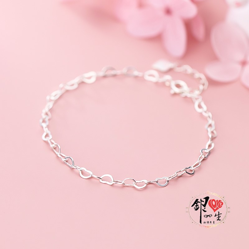 s925純銀 心心相連 手鍊