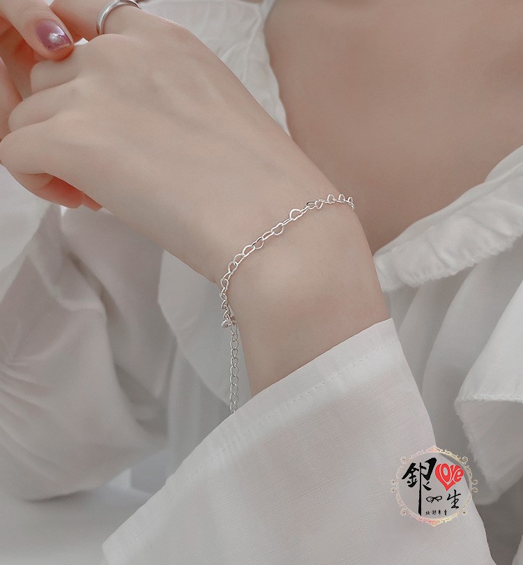 s925純銀 心心相連 手鍊