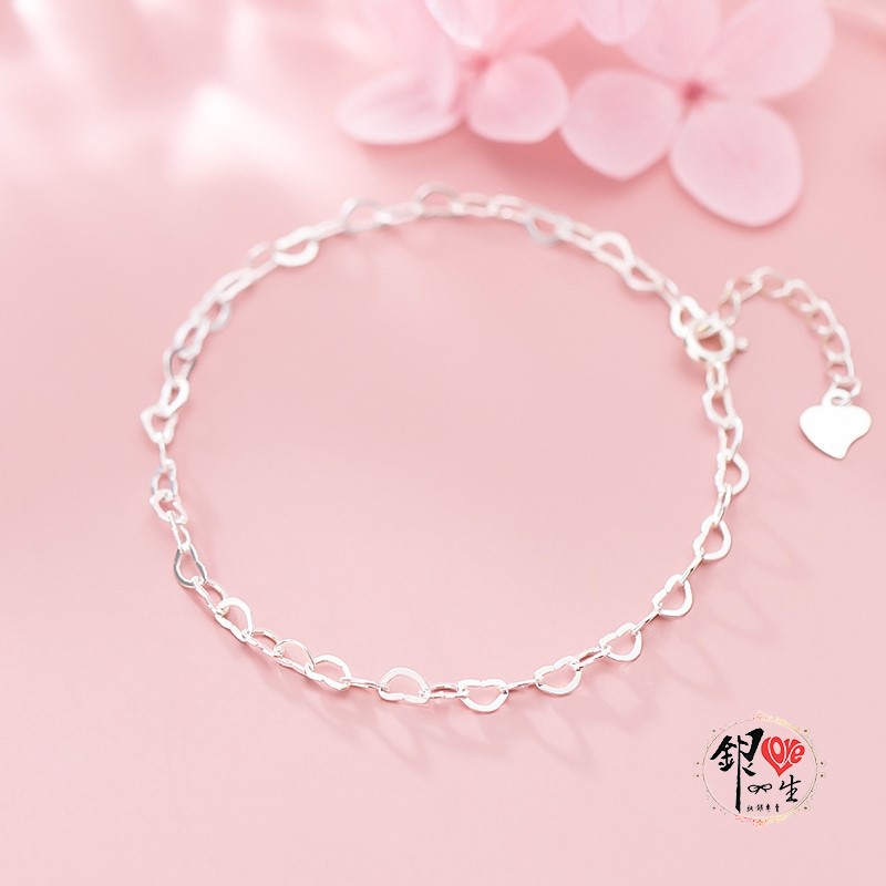 s925純銀 心心相連 手鍊