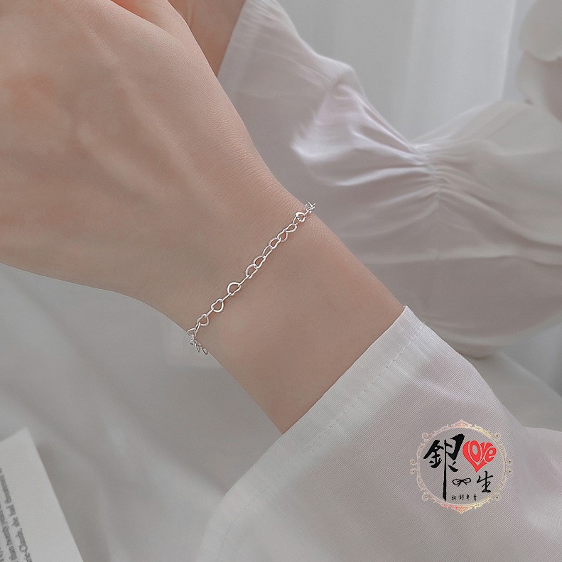 s925純銀 心心相連 手鍊
