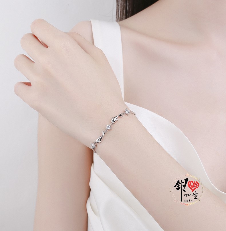 s925純銀 八心八箭 璀璨 海豚 手鍊