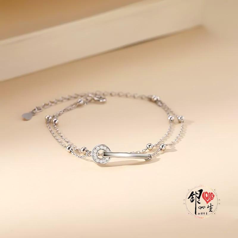 s925純銀  好運連連 如意 福氣 雙層造型 手鍊