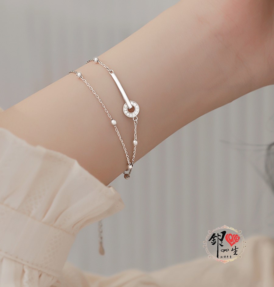s925純銀  好運連連 如意 福氣 雙層造型 手鍊