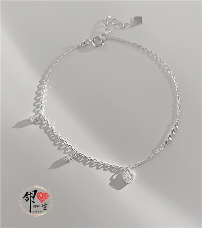 s925純銀手鍊 簡約亮面 愛心造型手鍊