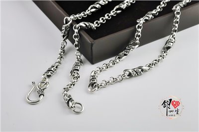 s925純銀項鍊  轉經筒－六字箴言 旋轉造型項鍊