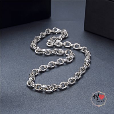 s925純銀項鍊  復古六字箴言 個性項鍊