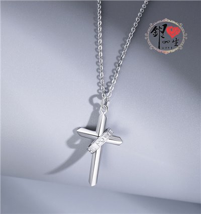 s925純銀項鍊  簡約圓環十字項鍊