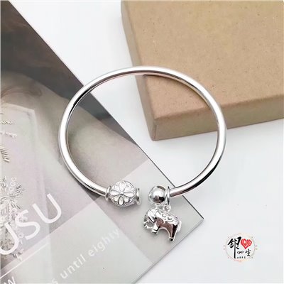s999純銀 簡約 吉祥象 手鐲