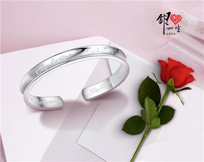 s999純銀 康乃馨 對媽媽的愛 手鐲