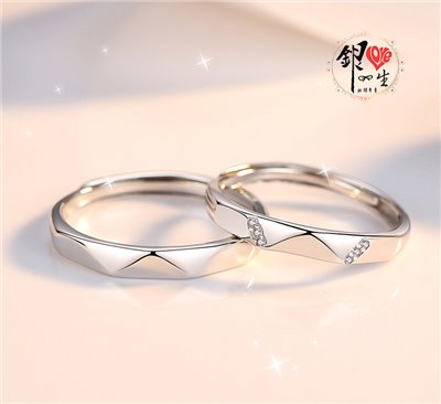 s925純銀 菱面幾何 對戒