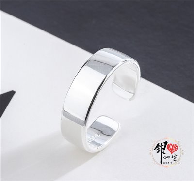 s925純銀戒指 寬版亮面 精緻開口戒
