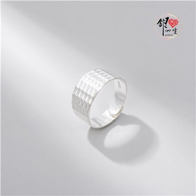  s925純銀 垂紋寬版  戒