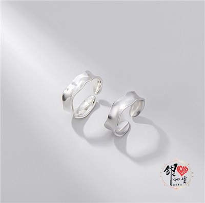  s925純銀 歐美 簡約素雅 波浪 造型 寬版  戒 