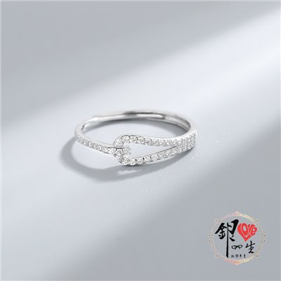  s925純銀戒指  滿鑽 簡約清新 鈕扣造型  戒