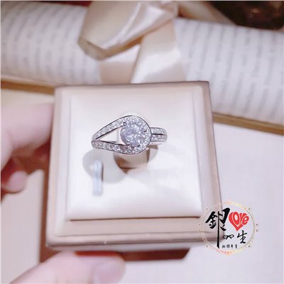 s925純銀 2克拉 扭結滿鑽 奢華 戒