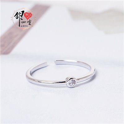 s925純銀 八心八箭 單鑽  簡約  戒