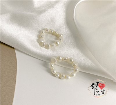 s925純銀  天然珍珠 氣質 仙氣 軟式 戒指