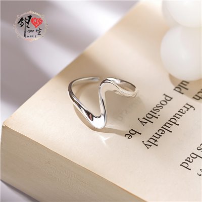 s925純銀戒指 歐美 簡約 S 造型 戒
