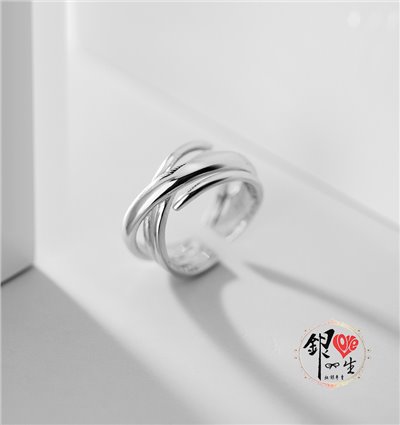  s925純銀 歐美 簡約 重工  交織 個性 造型 戒