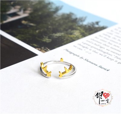 s925純銀 一路有你 分色 造型 戒