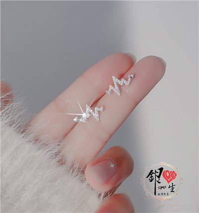 s925純銀 跳動的心 造型 耳環