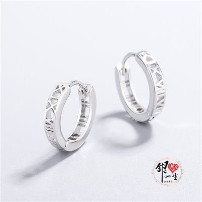 s925純銀  羅馬數字 耳扣式 耳環