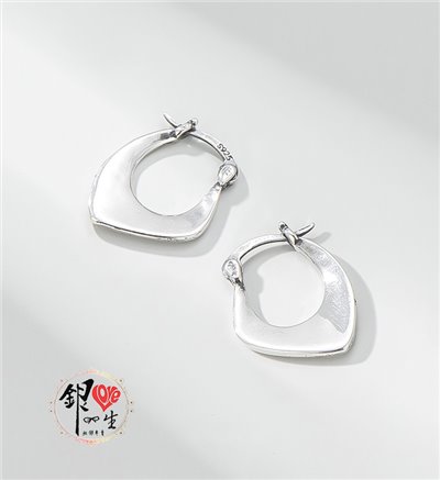 s925純銀  歐美 紐片造型 耳扣式 耳環