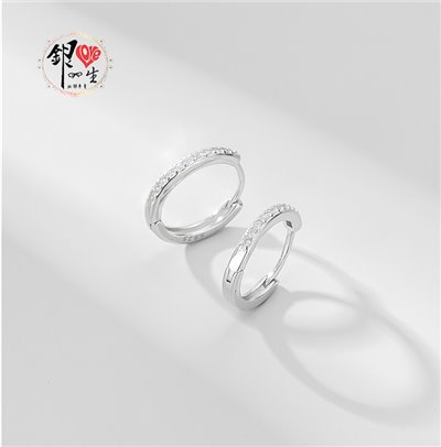  s925純銀 璀璨排鑽 耳扣式 耳環