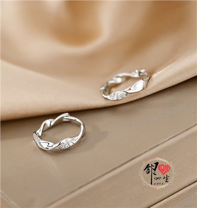  s925純銀  璀璨扭結 耳扣式 耳環 