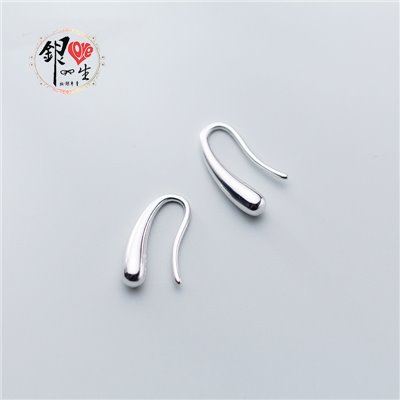  s925純銀耳環  水滴簡約 時尚 耳鈎式 耳環
