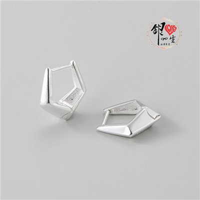 s925純銀 歐美五角造型 耳扣式 耳環