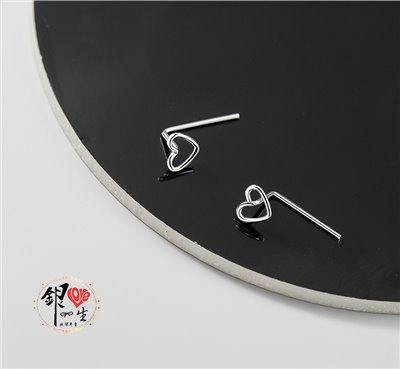 s925純銀 簡約愛心 掛勾式 耳環