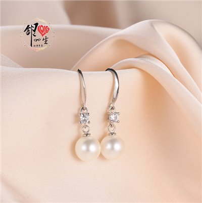 s925純銀 貝珠 高雅 氣質 耳鈎式 耳環 