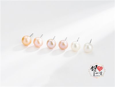 s925純銀 天然珍珠 耳釘式 耳環