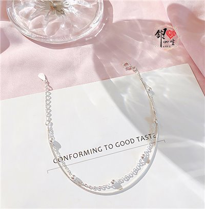 s925純銀 波光 閃亮 雙層造型 手鍊