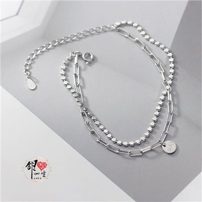 s925純銀 LUCKY 好運連連 雙層  手鍊