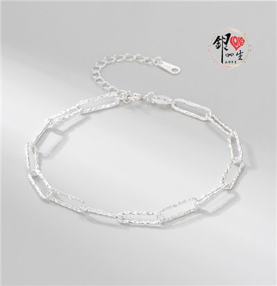 s925純銀 歐美 閃亮 鍊節 造型 手鍊