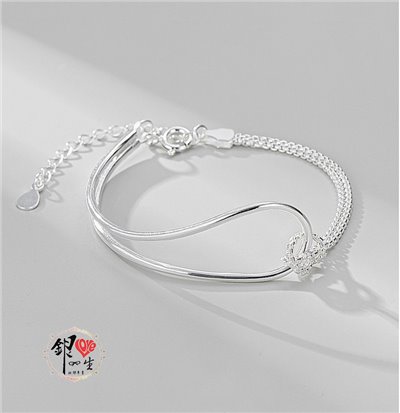 s925純銀 不對稱 結環造型 手鍊