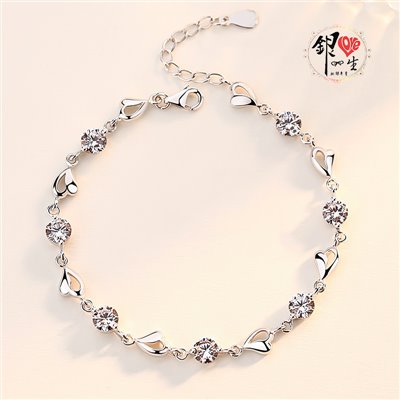 s925純銀 八心八箭 璀燦愛心 手鍊