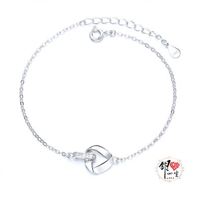 s925純銀 簡約  莫比烏斯 三角環 手鍊