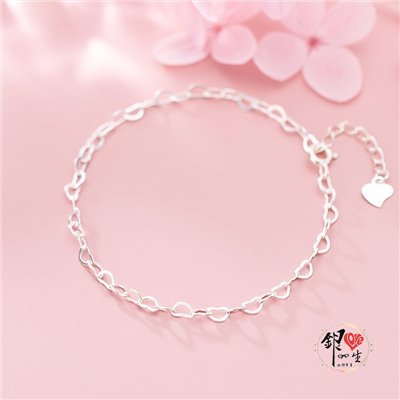 s925純銀 心心相連 手鍊
