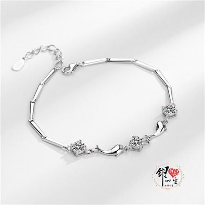 s925純銀 八心八箭 璀璨 海豚 手鍊